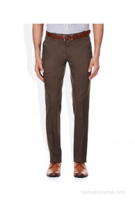 John Players Brown Slim Fit Trousers